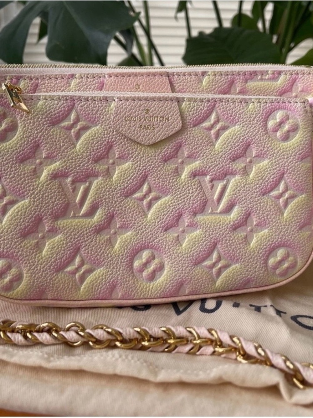 Louis Vuitton  Empreinte Leather  Multi Pochette, StarDust (Pink & Yellow)